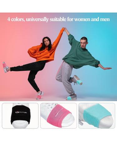 Geyoga Shoe Socks 4 Pairs - Dance Shoe Covers for Smooth Floors - Dance Sliders for Knee Protection - Black Gray Red Blue - Buy Online on GoSupps.com