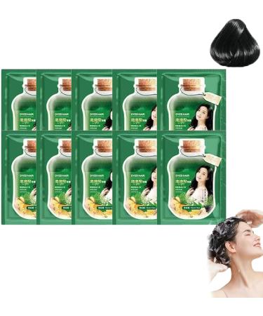 FAFOUR Plant Bubble Hair Dye Shampoo Plant Foam Hair Care Hair Dye Hair Dye and Hair Care 2in1 Plant Essence Hair Color Cream Black