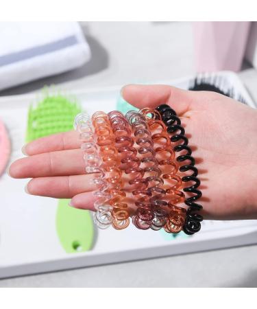 24 Pcs Elastic Spiral Hair Ties - No Crease Coil Ponytail Holders for Women/Girls - Phone Cord Hair Accessories - 6 Colors - Buy Online on GoSupps.com