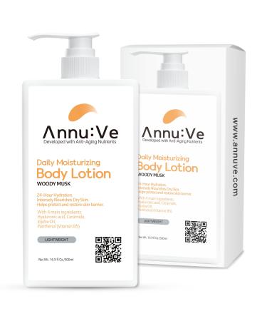 Daily Moisturizing Body Lotion with Hyaluronic Acid and Ceramides WOODY MUSK 16.9 Fl.Oz