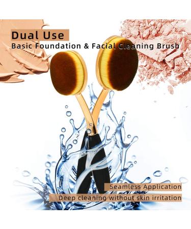 10-Part Oval Makeup Brush Set - Professional Dolovemk Toothbrush for Face & Eye Makeup - Ideal for Liquid Powder & Foundation Application - Buy Online on GoSupps.com