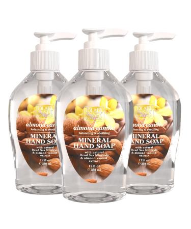 Dead Sea Collection Almond Vanilla Hand Soap Liquid Hand Soap for All Skin Types Pack of 3 (12 Fl. Oz. Each)