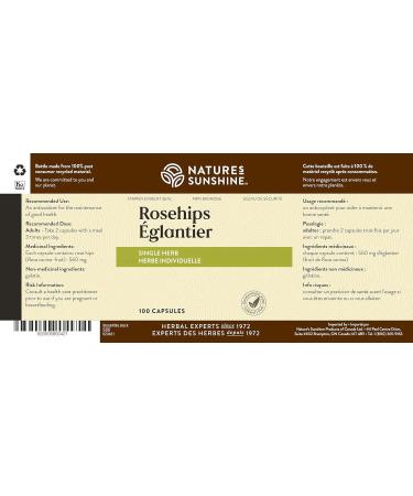 Nature's Sunshine Rosehips 100 capsules - Buy Online on GoSupps.com