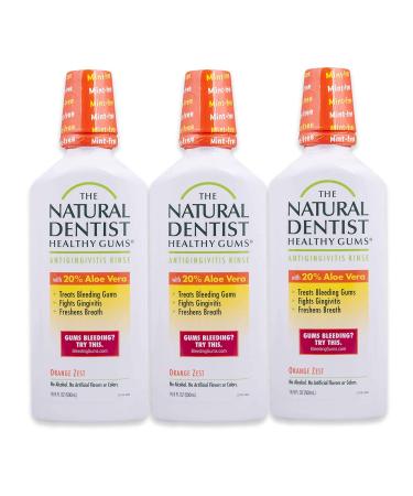 The Natural Dentist Healthy Gums Mouth Wash, Orange Zest, 16.9 Ounce Bottle (Pack of 3) Orange Zest 16.9 Fl Oz (Pack of 3)