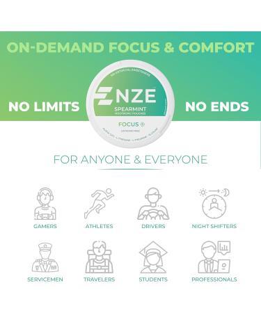 NZE Caffeine Free Nootropic Pouches (Spearmint) - Nootropic Pouches with Alpha GPC L-Tyrosine & L-Theanine - No Sugar or Artificial Sweeteners - 15 Nicotine Free Pouches Per Can - 5 Pack - Buy Online on GoSupps.com