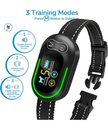 Wizco Rechargeable Smart Dog Bark Collar | Anti Bark Training with Adjustable Sensitivity | No Shock | for Large, Medium, Small Dogs (Black) - Buy Online on GoSupps.com