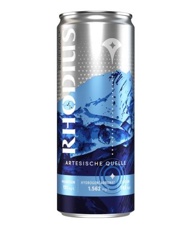 Buy Rhodius Sparkling Mineral Water Rich in Minerals & Magnesium | 24 x 330ml Cans | Eco-Friendly & Disposable | International Shipping Available - Buy Online on GoSupps.com