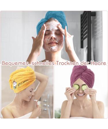 Fast Drying Microfiber Hair Towel Set - 4 Colors with Button | Super Absorbent Hair Turban for Women & Girls - Perfect for Salon Travel & Bath - Buy Online on GoSupps.com