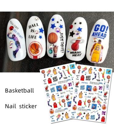 Buy CHANGAR Football Sports Nail Art Stickers - Basketball Soccer Cheerleading & More | 16 Sheets for Women Girls & Kids - Perfect Nail Decals for Sports Fans - Buy Online on GoSupps.com