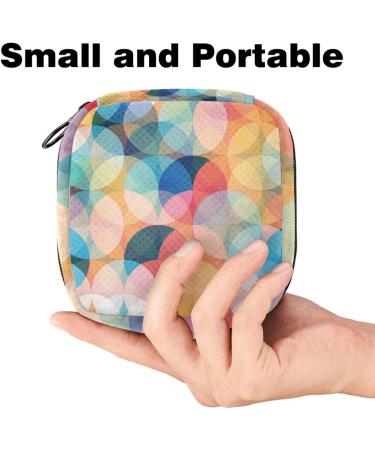Colorful Circle Pattern Women's Tampon Storage Bags | Multi Pocket Binding-Up Bags for Menstrual Products - Buy Online on GoSupps.com