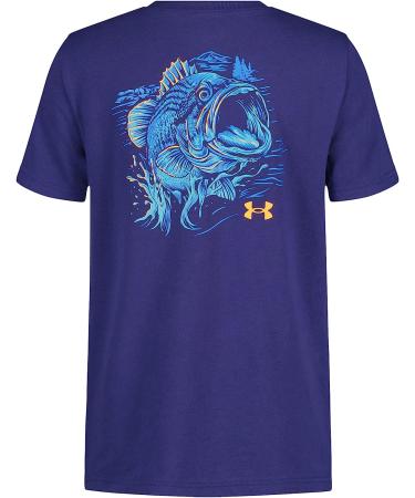Under Armour Boys' Outdoor Short Sleeve T-Shirt - Large Sonar Blue Bass Catch - Buy Online on GoSupps.com