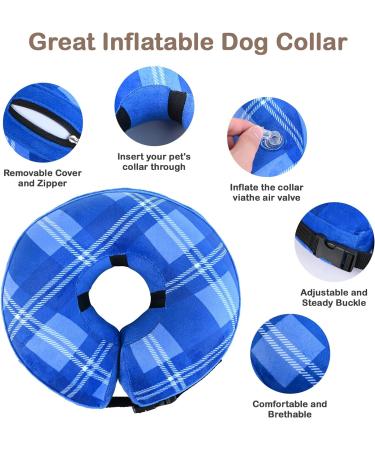 Lynun Adjustable Inflatable Dog & Cat Collar - Soft Leak Protection Blue | Ideal for Comfort & Safety - Buy Online on GoSupps.com