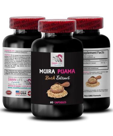Natural Energy Boost - MUIRA PUAMA BARK EXTRACT - Active Lifestyle Support Botanical Power Source Plant-Based Strength Mindful Performance Natural Endurance Lift Energy Rebalance 1 Bottle 60 Caps