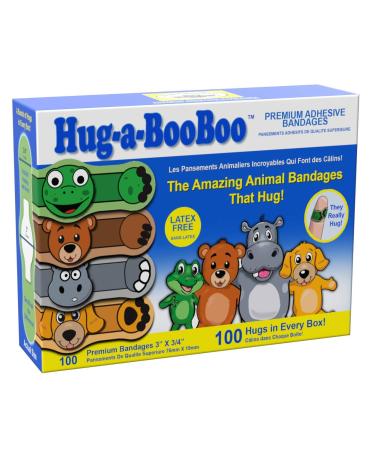 Hug-a-BooBoo Bandages - The Amazing Kids Animal Bandages That Hug! (100 Count) 100 Count (Pack of 1)