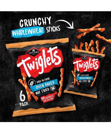 Jacob's Twiglets 6x23g | Oven Baked Not Fried | 80% Wholegrain | High in Fibre | No Artificial Colours or Flavours - Buy Online on GoSupps.com