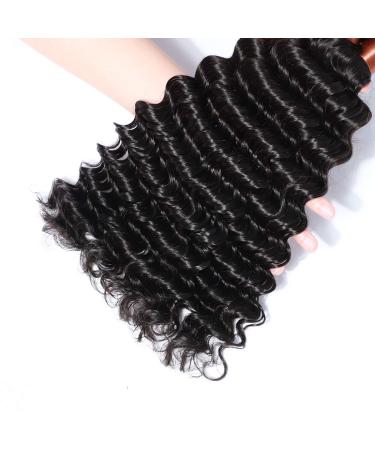 Angie Queen 20 Inch Brazilian Virgin Deep Wave Hair Extension - Natural Black Color - Buy Online on GoSupps.com