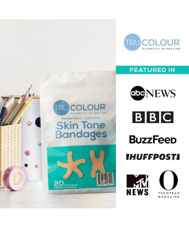 Tru Colour Knuckle & Fingertip Bandages | Flexible Fabric Beige Skin Tone 20 Count - International Shipping Available - Buy Online on GoSupps.com