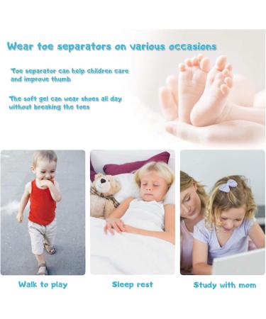 JYCCH Kids Gel Toe Separators - Correct Overlapping Toes | 2 Pack (White & Beige) - Improve Comfort & Alignment - Buy Online on GoSupps.com