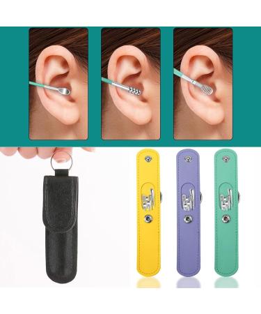 Pleteffect Ear Cleaner Tool Set | Innovative Earwax Removal Kit | Portable Ear Cleaning Tools with PU Leather (Yellow) - International Shipping Available - Buy Online on GoSupps.com