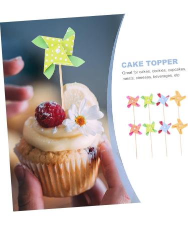 HOMSFOU 18pcs Mini Pinwheel Stakes Pinwheel Cupcake Toppers Kids Party Favors Wind Spinner Cake Topper Diy Pinwheel Bath Toys for Babies Cupcake Picks Baby Lip Gloss Self Made Bamboo As Shown 18pcs - Buy Online on GoSupps.com