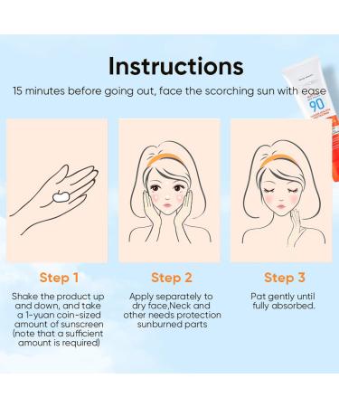 Sun Cream SPF90 Sunblock Face & Body Lotion Moisturising Sunscreen Cream UVA & UVB Protection For Dry Sensitive Skin Waterproof Non-Greasy Sunscreen Isolation Body Concealer - Buy Online on GoSupps.com