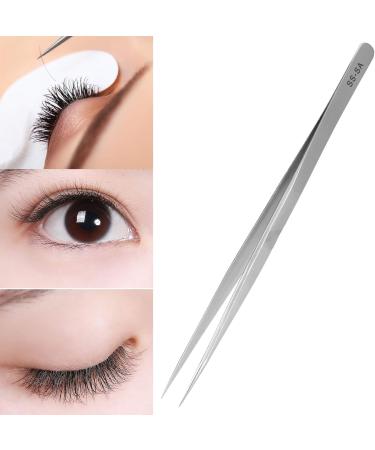 Premium Stainless Steel Eyelash Extension Tweezers - Straight Pointed Nail Art & Care Tool | SS-SA Fine Handle - Buy Online on GoSupps.com