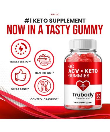 Trubody Go Keto ACV Gummies - Advanced Keto Formula with B12, Beet Root Juice - 60 Gummies - Buy Online on GoSupps.com
