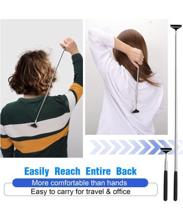 Portable Stainless Steel Telescopic Back Scratcher Set - 3 Pieces Itching Relief for Adults | Asymnm - Buy Online on GoSupps.com