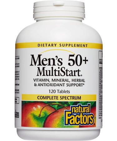 Natural Factors Men's 50+ MultiStart - 120 Tablets | Daily Multivitamin for Men Over 50 - Buy Online on GoSupps.com
