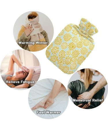 NAANLE Pastel Yellow Dandelion Hot Water Bottle - 2L Large Transparent for Menstrual Cramps Relief & Heat Therapy - Buy Online on GoSupps.com