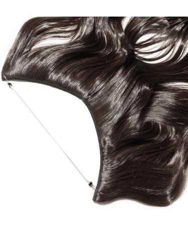 20" Curly secret wire in hair extensions synthetic one piece hairpiece extensions long natural - Dark Brown(50cm-90g) - Buy Online on GoSupps.com