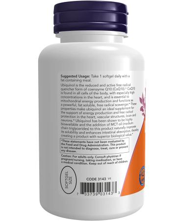 Now Foods Ubiquinol 100 mg - 120 Softgels | Heart Health & Energy Support - Buy Online on GoSupps.com