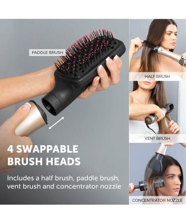 Carmen Noir 4-in-1 Dryer & Styler | 2 Speed 2 Heat Settings | 4 Interchangeable Heads | Black & Rose Gold Hot Air Styler - Buy Online on GoSupps.com