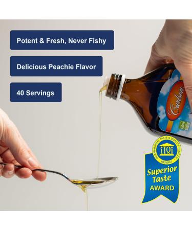 Carlson - The Very Finest Fish Oil 1600 mg Omega-3s Liquid Fish Oil Supplement Norwegian Fish Oil Wild-Caught Sustainably Sourced Fish Oil Liquid Just Peachie 200 mL (6.7 Fl Oz) - Buy Online on GoSupps.com