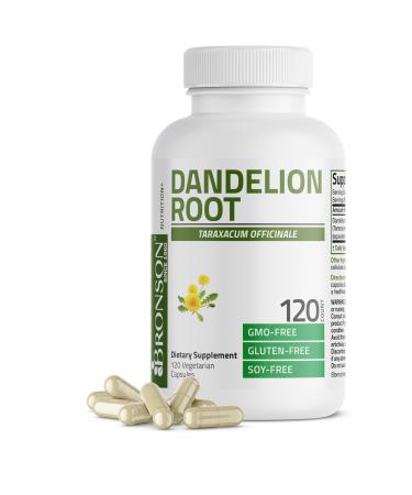 Bronson Dandelion Extract High Potency Supplement Supports Overall Good Health & Well-Being Traditional Diuretic Herb - Non-GMO 120 Vegetarian Capsules Unflavored 120 Count (Pack of 1)