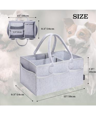 Huhynn Pet Care Bag - Silver Gray Organizer for Dog Accessories & Fur Care | Ideal for Outdoor Travel - Buy Online on GoSupps.com