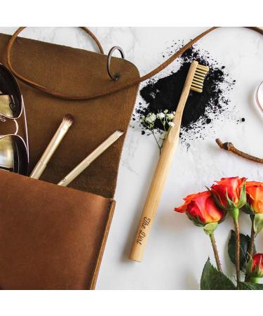Dirt Charcoal Infused Bamboo Toothbrush - Biodegradable Eco-Friendly Oral Care | Soft Bristles for Brighter Smile (Single Pack - Buy Online on GoSupps.com