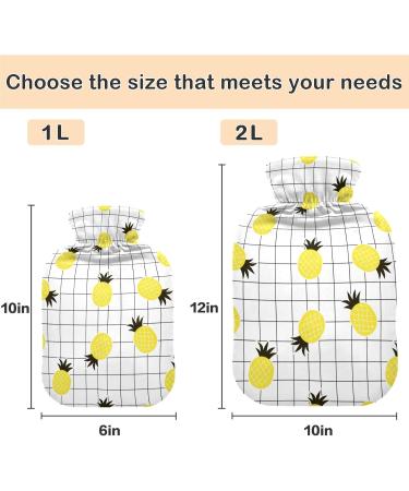 Naanle Checked Pineapple Heat Bottle | 1L Transparent Hot Water Bottle for Bed & Hand Warmth | Pain Relief & Cold Therapy - Buy Online on GoSupps.com