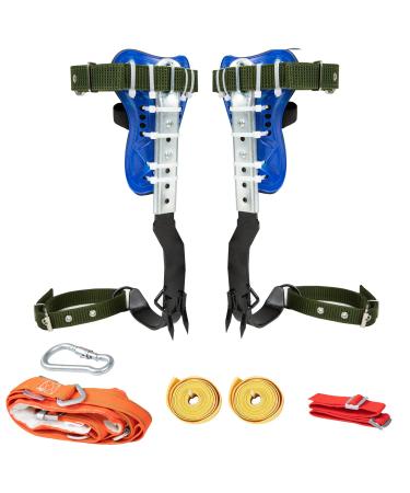 Medduw (Upgraded 2 Pack Tree Climbing Gears, Adjustable Tree Climbing Spikes with Harness Belt and Non-Slip Pedal, 304 Stainless Steel Tree Climbing Tool for Picking Fruit, Outdoor Sport