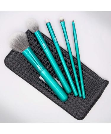 MODA Royal & Langnickel 6pc Makeup Brush Set - Full Size Includes Powder Contour & Eye Brushes Emerald Pouch International Shipping - Buy Online on GoSupps.com