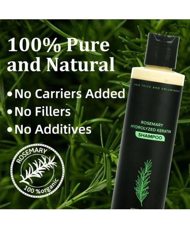 Rosemary Shampoo with Hydrolyzed Keratin for Hair Growth and Thickening - 100ml - Natural Shampoo for Men & Women - Moisturizing and Fortifying Formula (3) - Buy Online on GoSupps.com