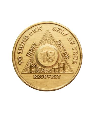 18 Month Bronze AA (Alcoholics Anonymous) - Sober / Sobriety / Birthday / Anniversary / Recovery / Medallion / Coin / Chip