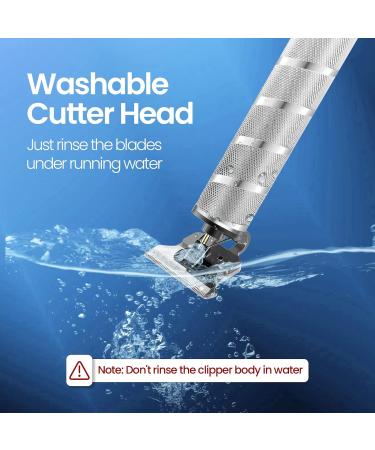 Professional T Blade Hair Trimmer for Men - Cordless Electric Hair Clippers for Precision Beard Trimming - Adjustable Grooming Kit with Guide Combs - Silver - Buy Online on GoSupps.com