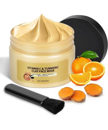 Masque d'argile au Curcuma et La Vitamine C Masque Nettoyant en Profondeur Mas-que Visage au Curcuma Am liore Les Points Noirs l'acn Les Taches Brunes Unifie le Teint 120G - Buy Online on GoSupps.com