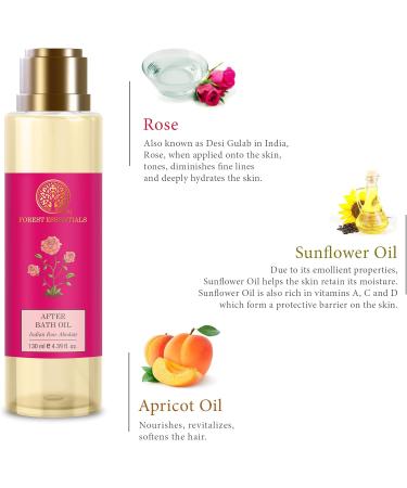 Forest Essentials After Bath Oil Indian Rose Absolute 130ml - Luxurious Moisturizing Bath Oil for Glowing Skin | International Shipping Available - Buy Online on GoSupps.com