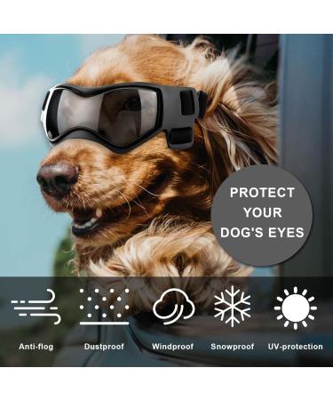 Small Breed Dog Sunglasses Dog Goggles for Small Dogs Windproof Anti-Fog Dog glasses Adjustable Dog Goggles for Pet Small Medium Dogs Outdoor Eye Protection Black - Buy Online on GoSupps.com