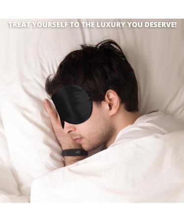 Luxurious 100% Mulberry Silk Sleep Mask | Adjustable Blackout Eye Mask for Men & Women | Perfect for Side Sleepers - Soft Comfortable Premium Quality - Buy Online on GoSupps.com