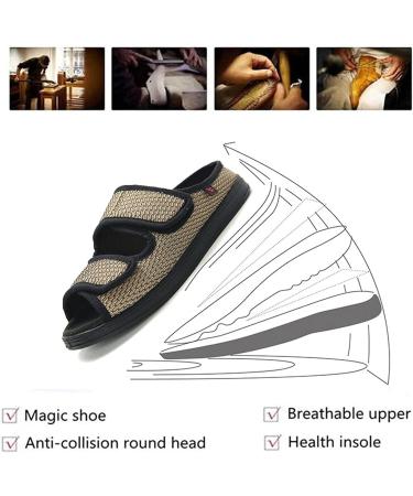 QDCZDQ Woman Diabetic Shoes Extra Wide Width Open Toe Sandals - Non-Slip Brown (Size 11 US/ 290 CM) - Buy Online on GoSupps.com
