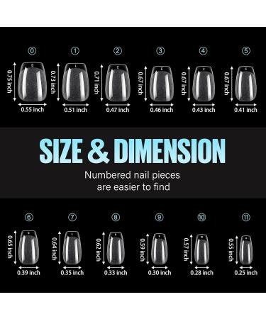 Tomicca Ballerina Short Nail Tips - 192 Pieces Pre-shaped Half Matte Gel & Acrylic Full Cover Tips 12 Sizes for Stunning Nail Art - Buy Online on GoSupps.com
