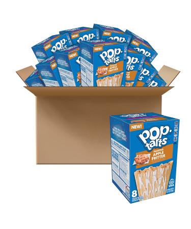 Pop-Tarts Toaster Pastries, Breakfast Foods, Baked in the USA, Frosted Apple Fritter, 10.1lb Case (12 Boxes), 8 Count (Pack of 12)